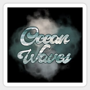 Elegant 'Ocean Waves' Typography Sticker